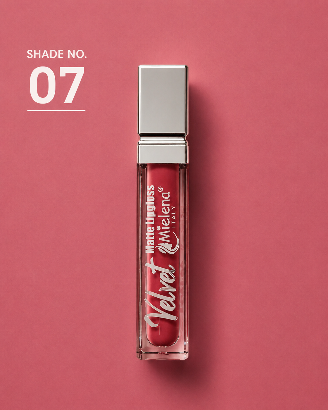 Velvet Matte Lipgloss Shade 07 – Rich Rosy Red Matte Lip Color