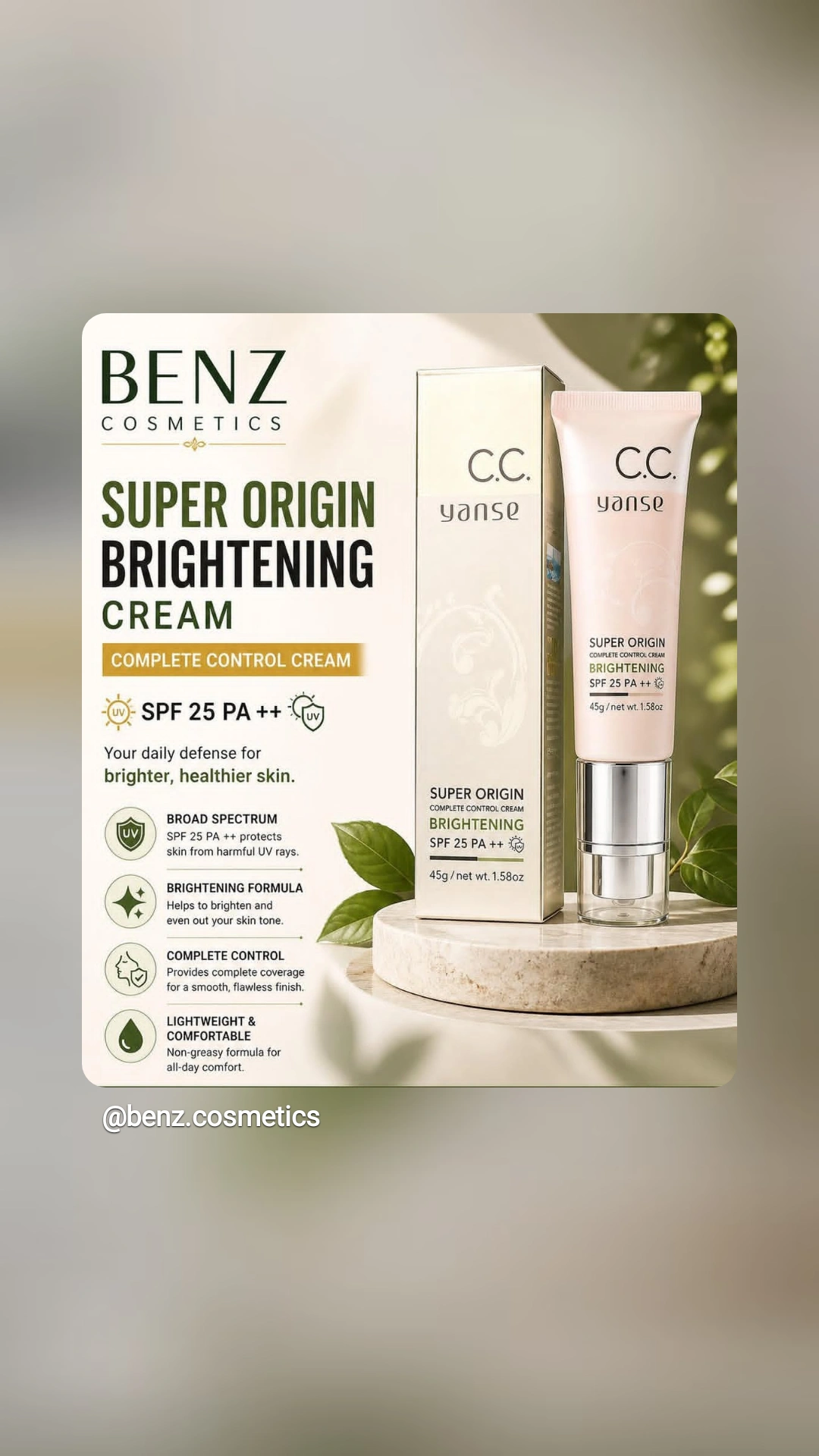 Yanse C.C Cream with SPF 25 PA++