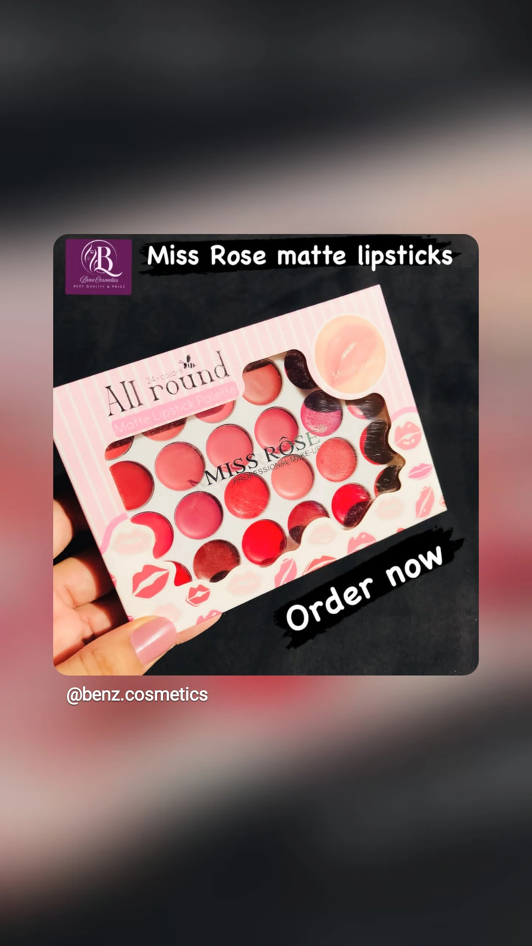 Miss Rose 24-Color Matte Lipstick Palette | Lip Makeup