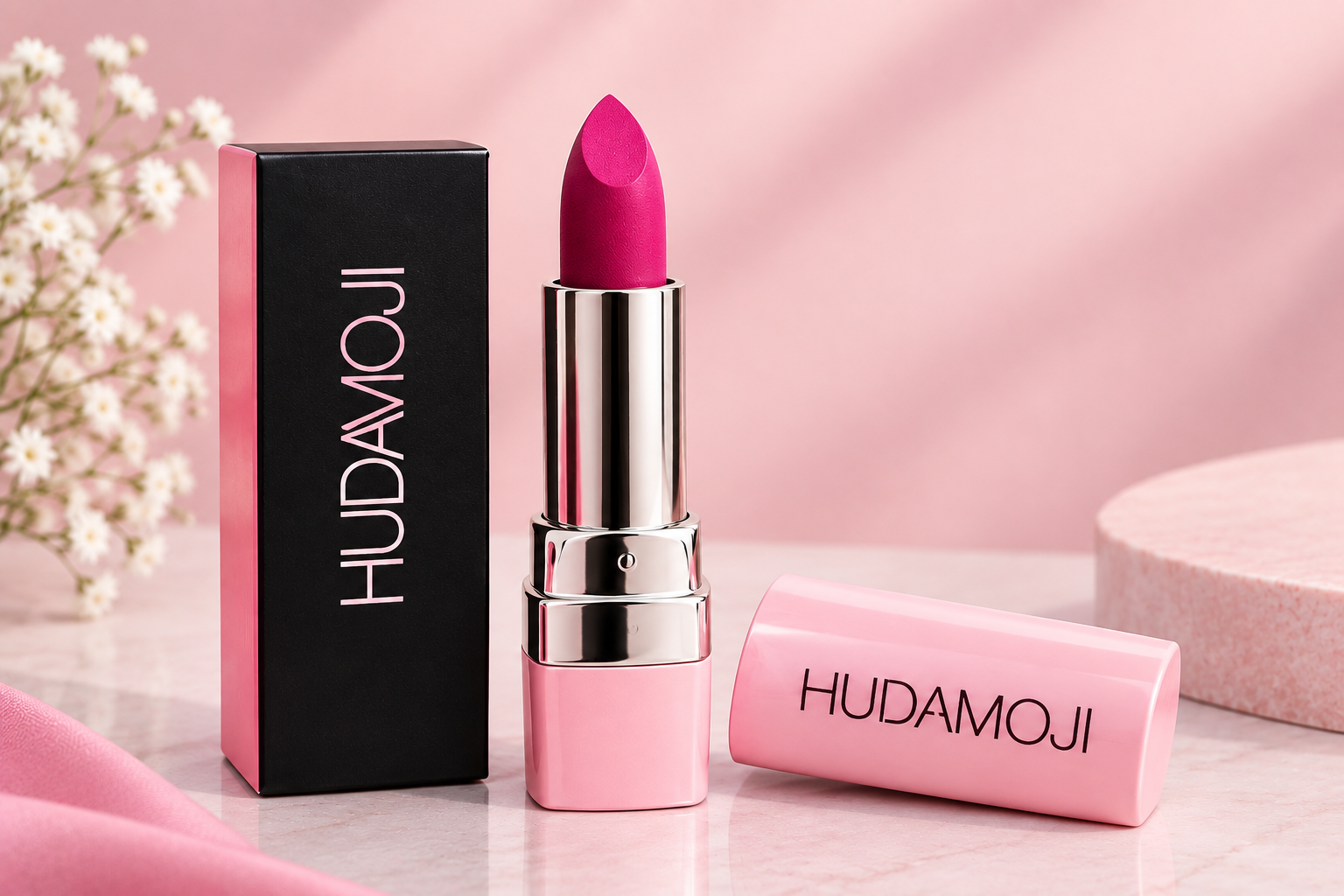 HudaMoji Pink Lipstick