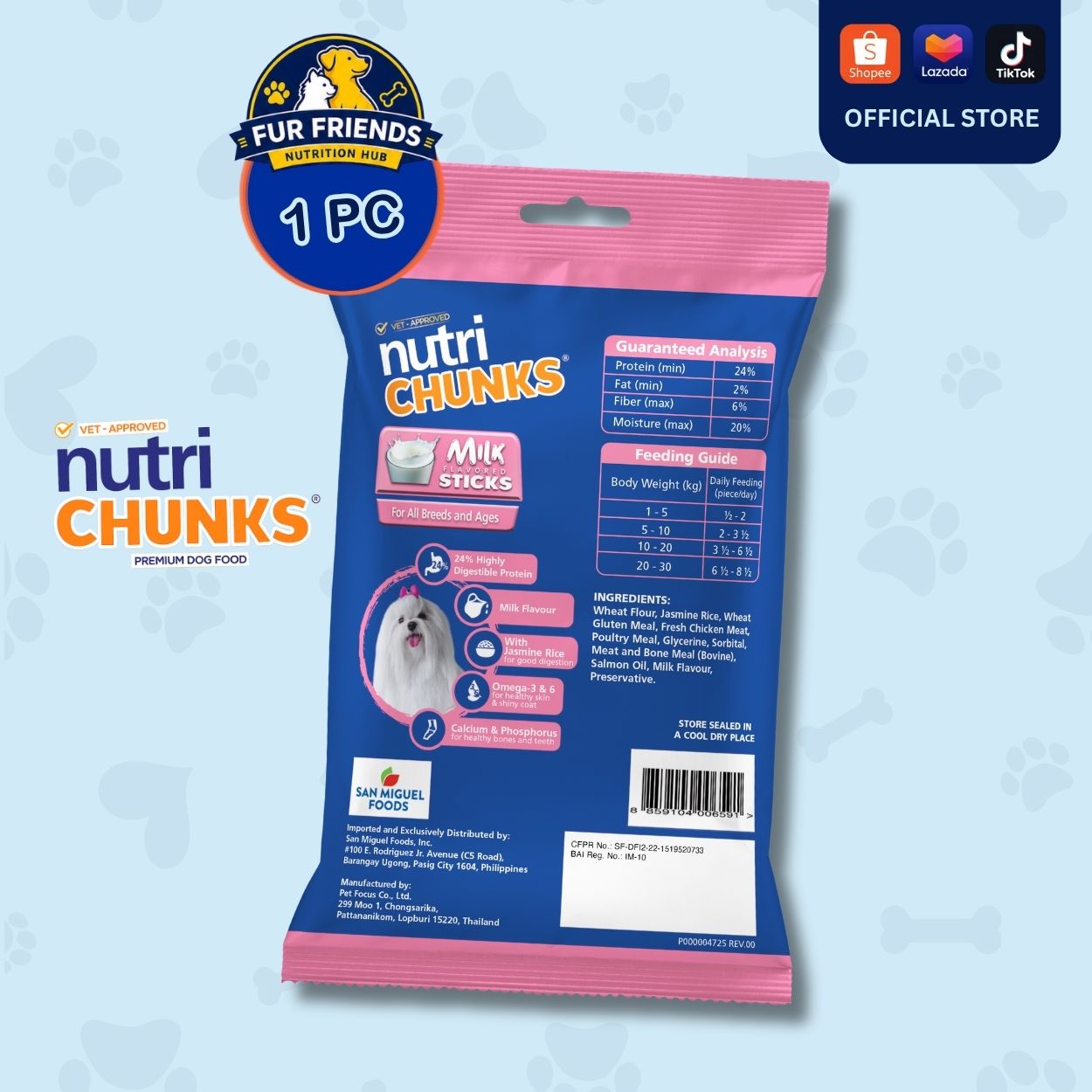 Nutri Chunks Milk Flavored Sticks