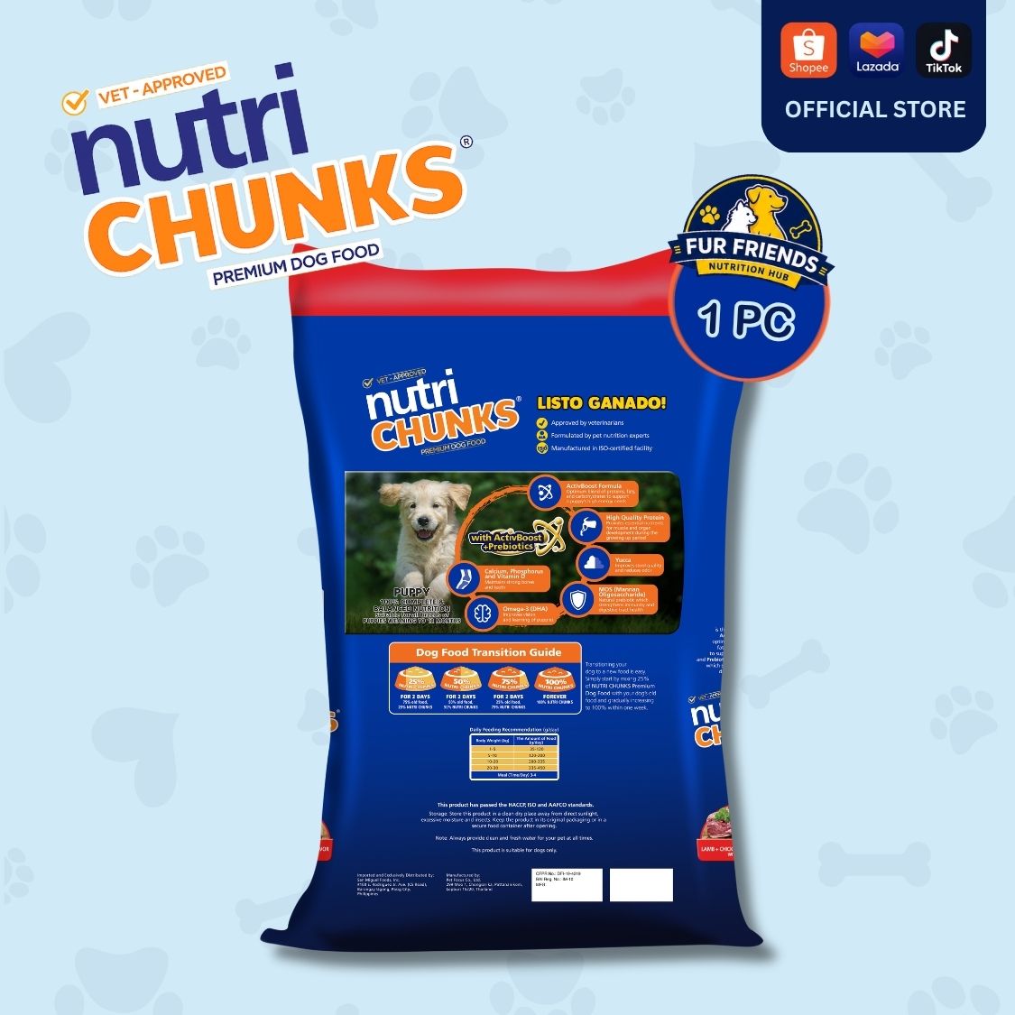 Nutri Chunks Hi-Protein Puppy Lamb, Chicken Liver, and Milk Flavor (5 KG)