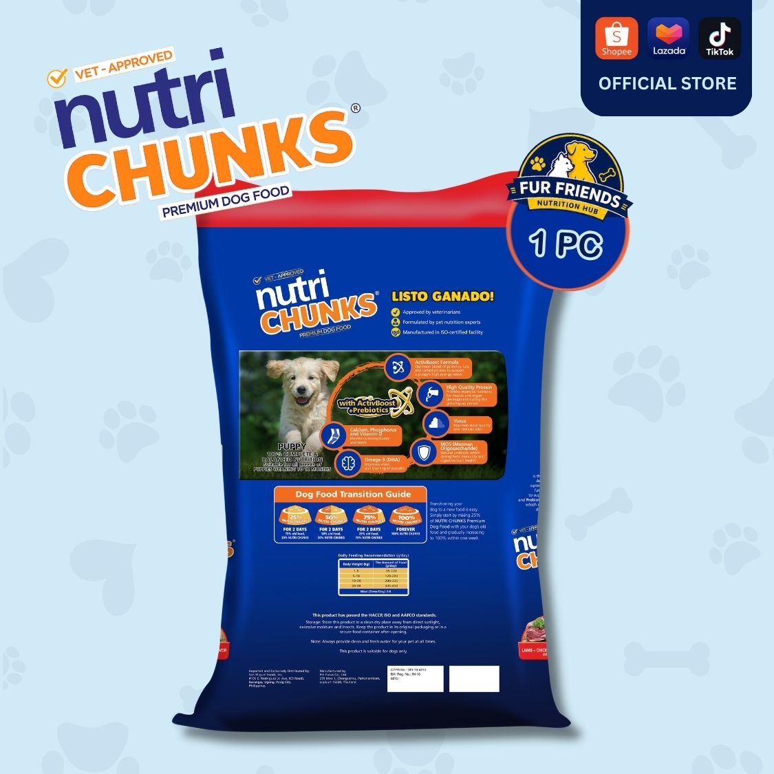 Nutri Chunks Hi-Protein Puppy Lamb, Chicken Liver, and Milk Flavor (10 KG)
