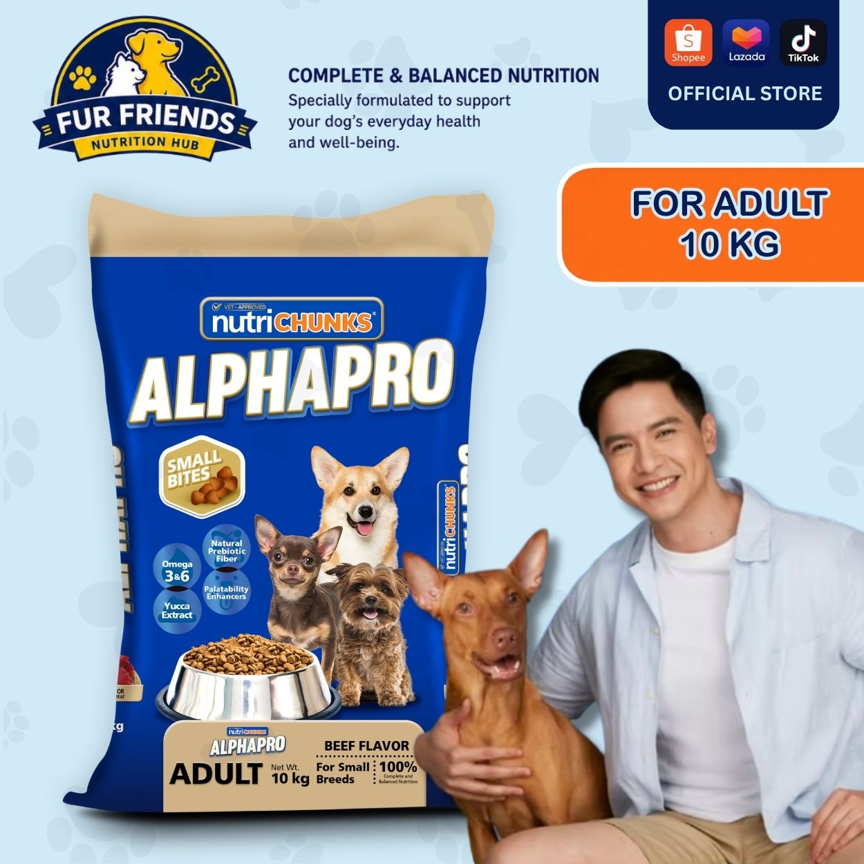 ALPHAPRO Dog Food - Adult Small Bites Kibbles (10 KG)