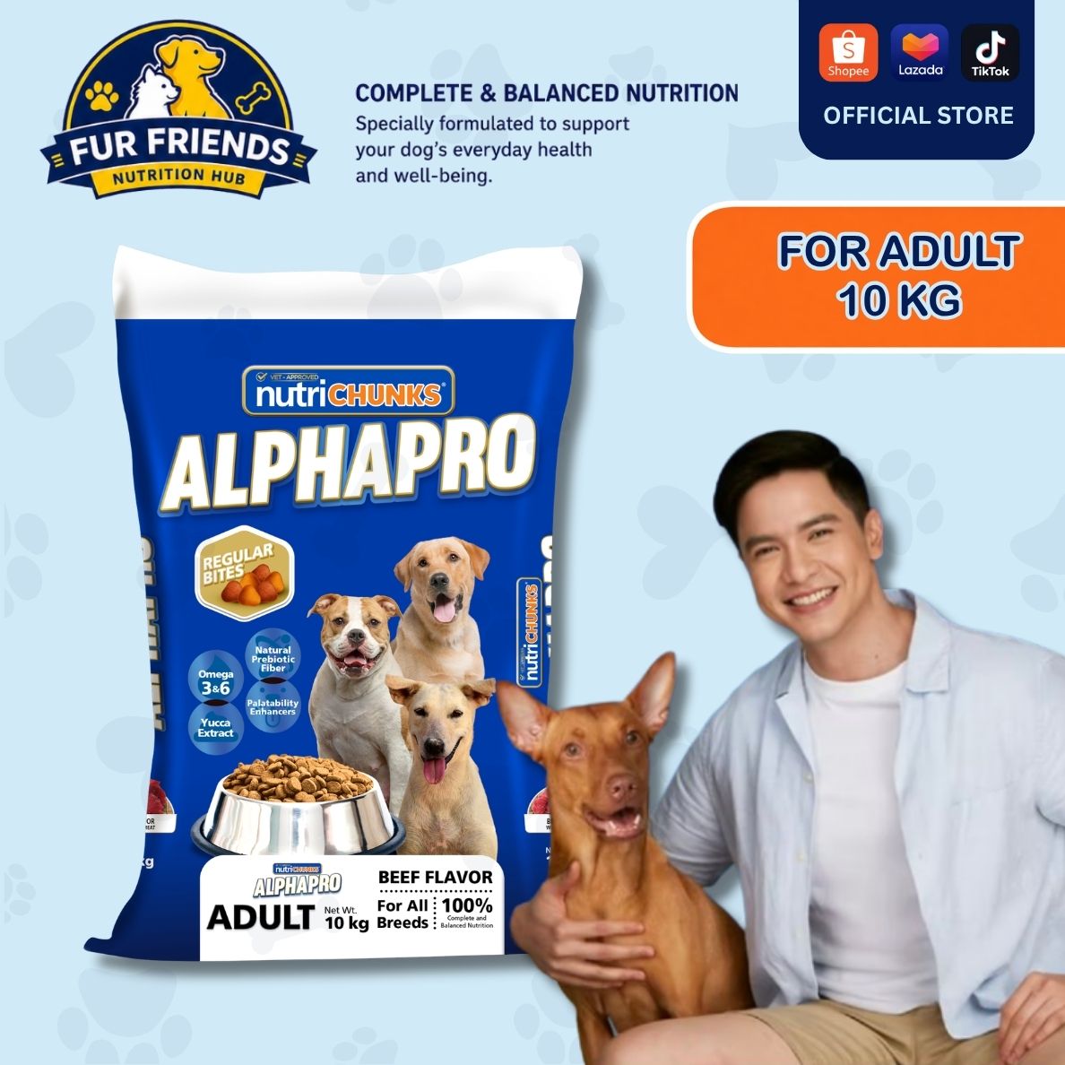 ALPHAPRO Dog Food -Puppy Bites (Milk & Chicken Flavor) Kibbles 10KG