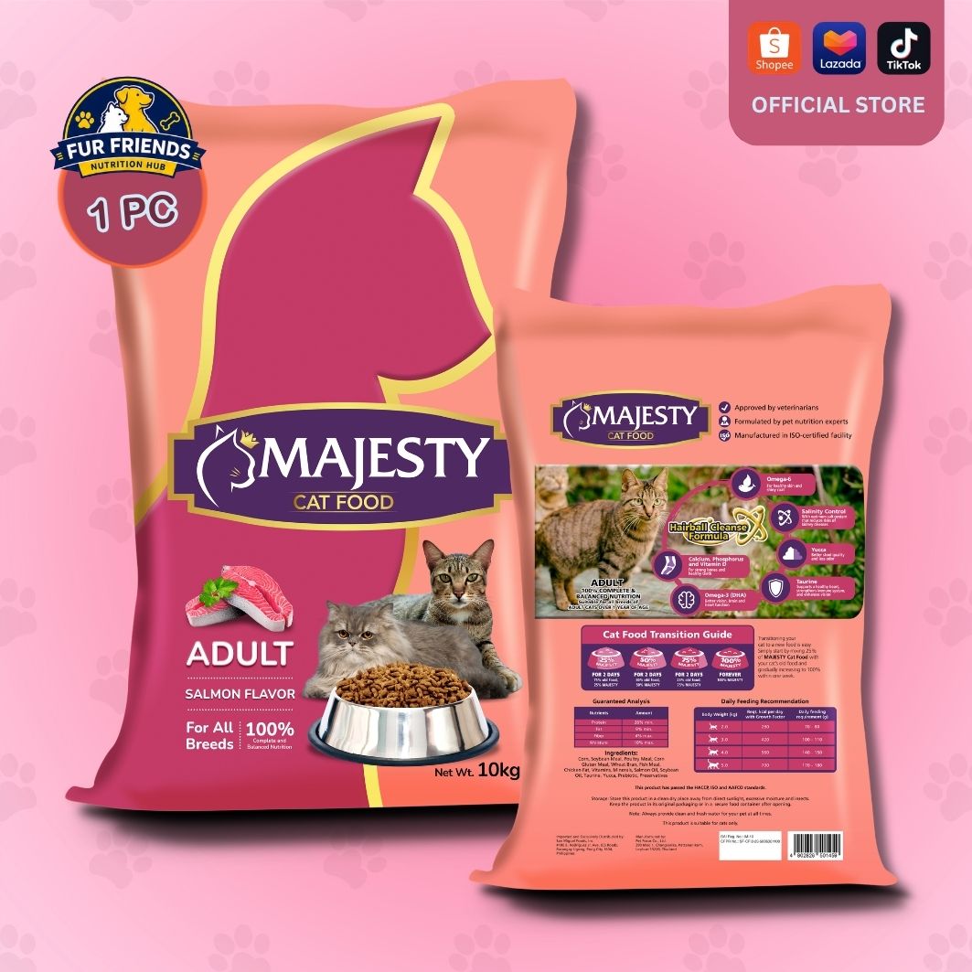 MAJESTY - Premium Cat Food - Salmon Flavor (Adult For All Breeds) Sack 10kg