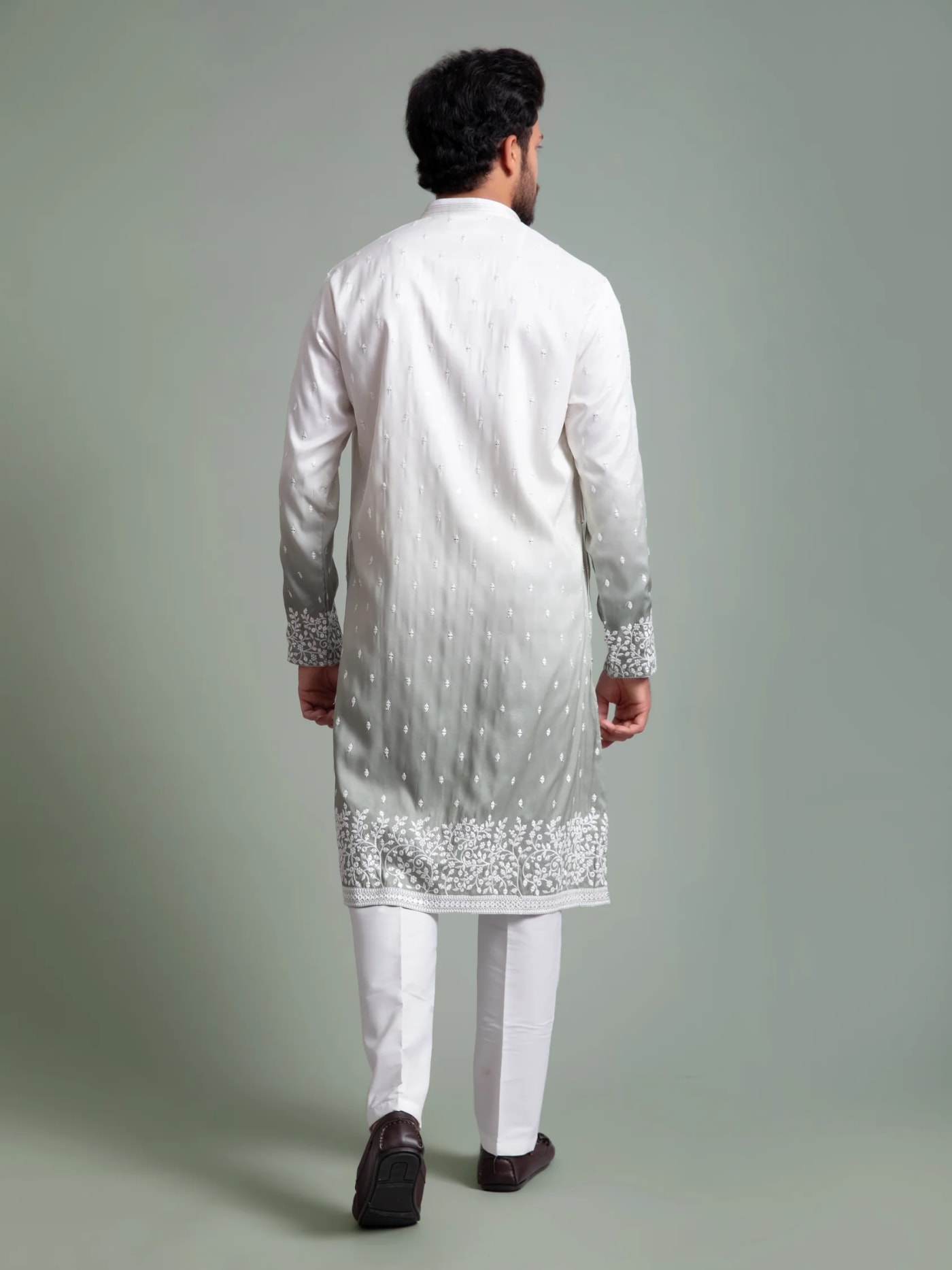 Green Ombré Kurta Set with Dupatta, product view