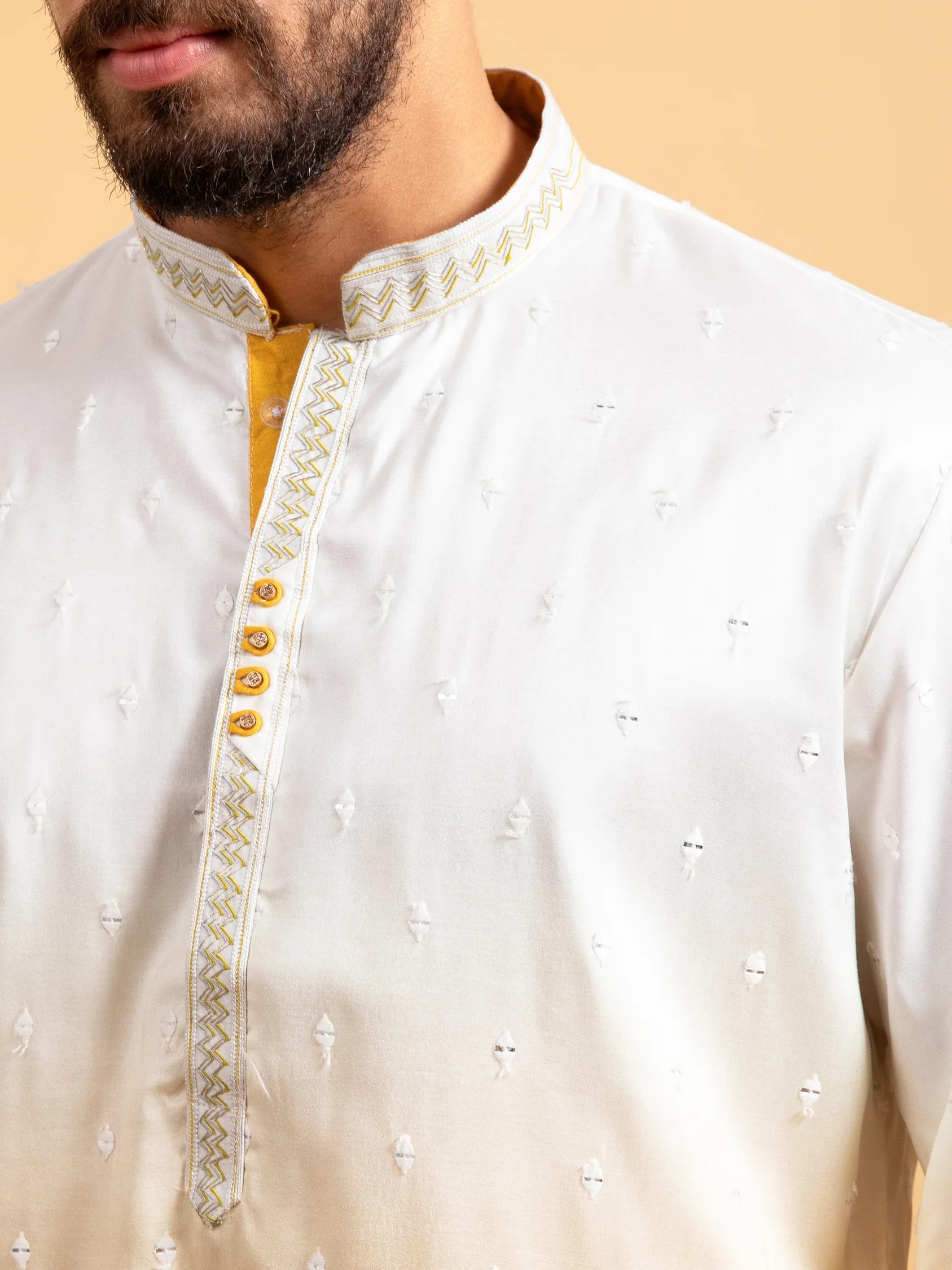 Yellow Ombré Kurta Set with Dupatta, product view