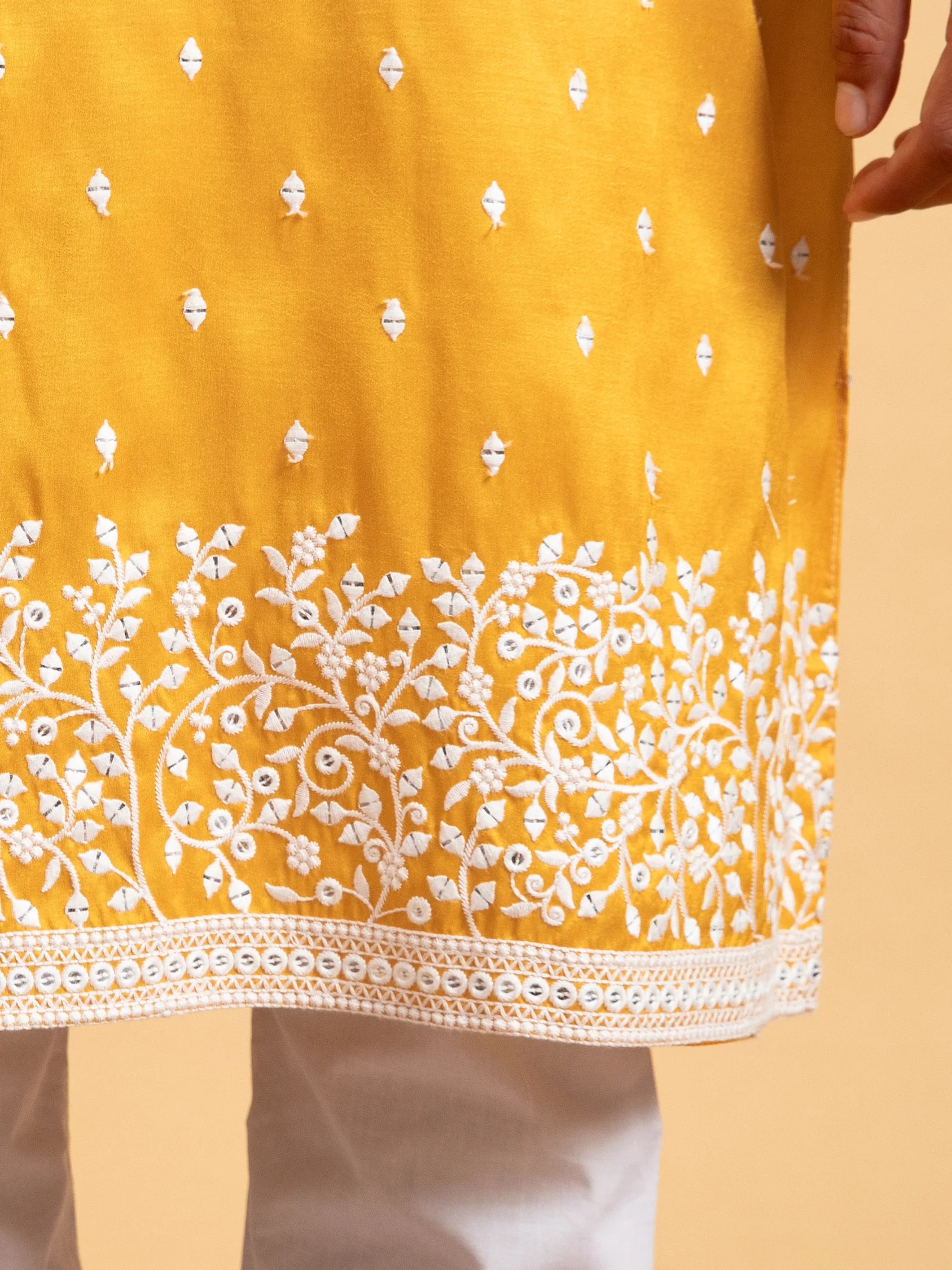 Yellow Ombré Kurta Set with Dupatta, product view