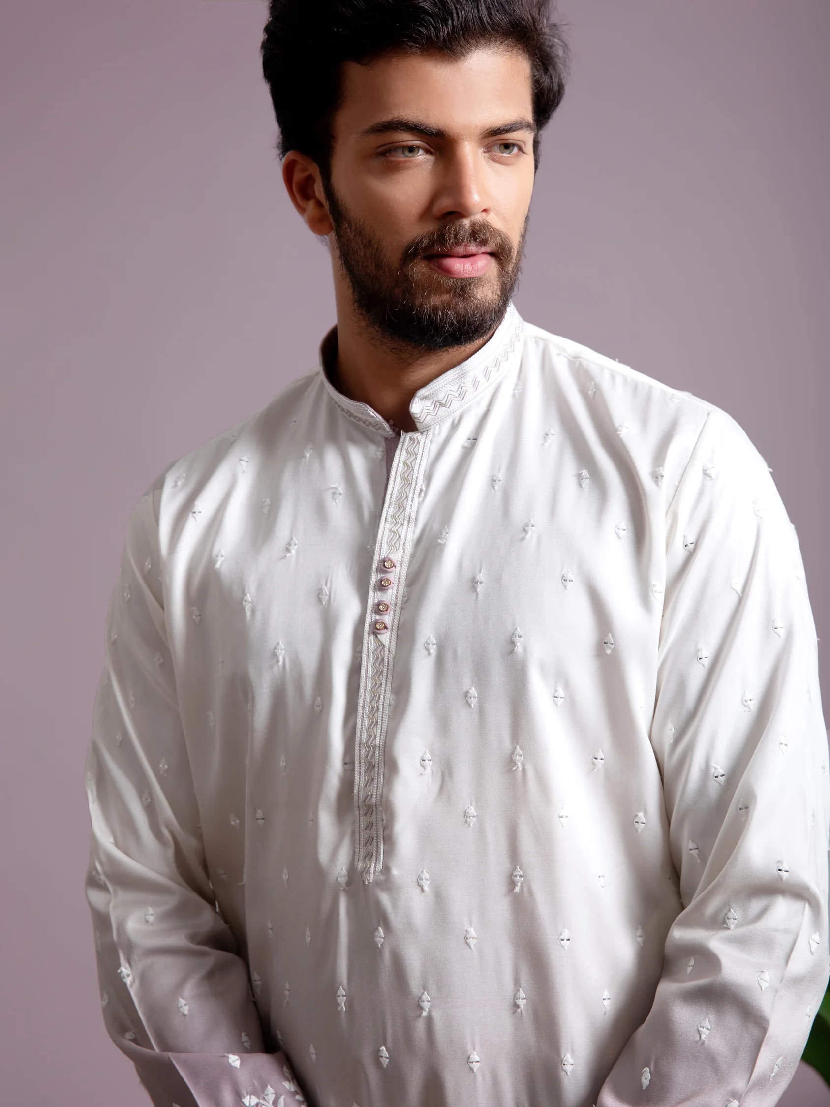 Onion Ombré Kurta Set with Dupatta, front view