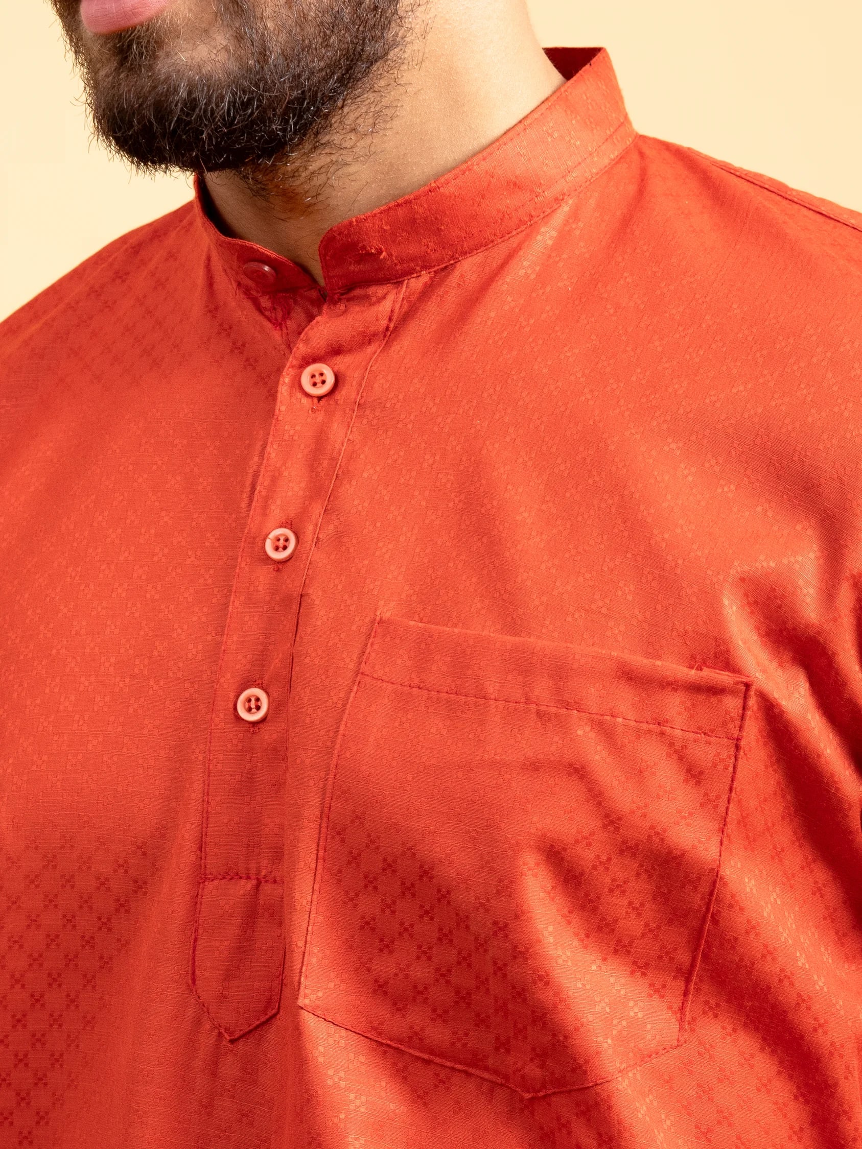 Orange Plain Solid Kurta, product view
