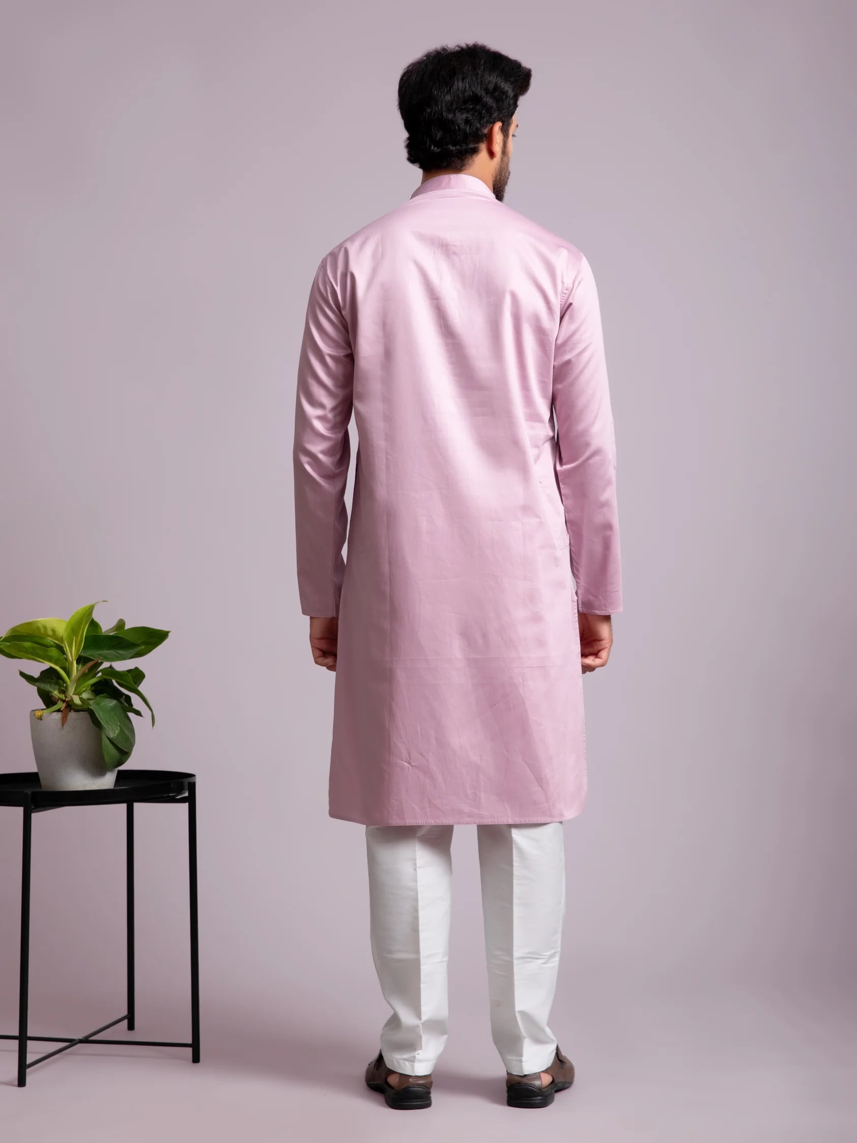 Lavender Plain Solid Kurta, product view