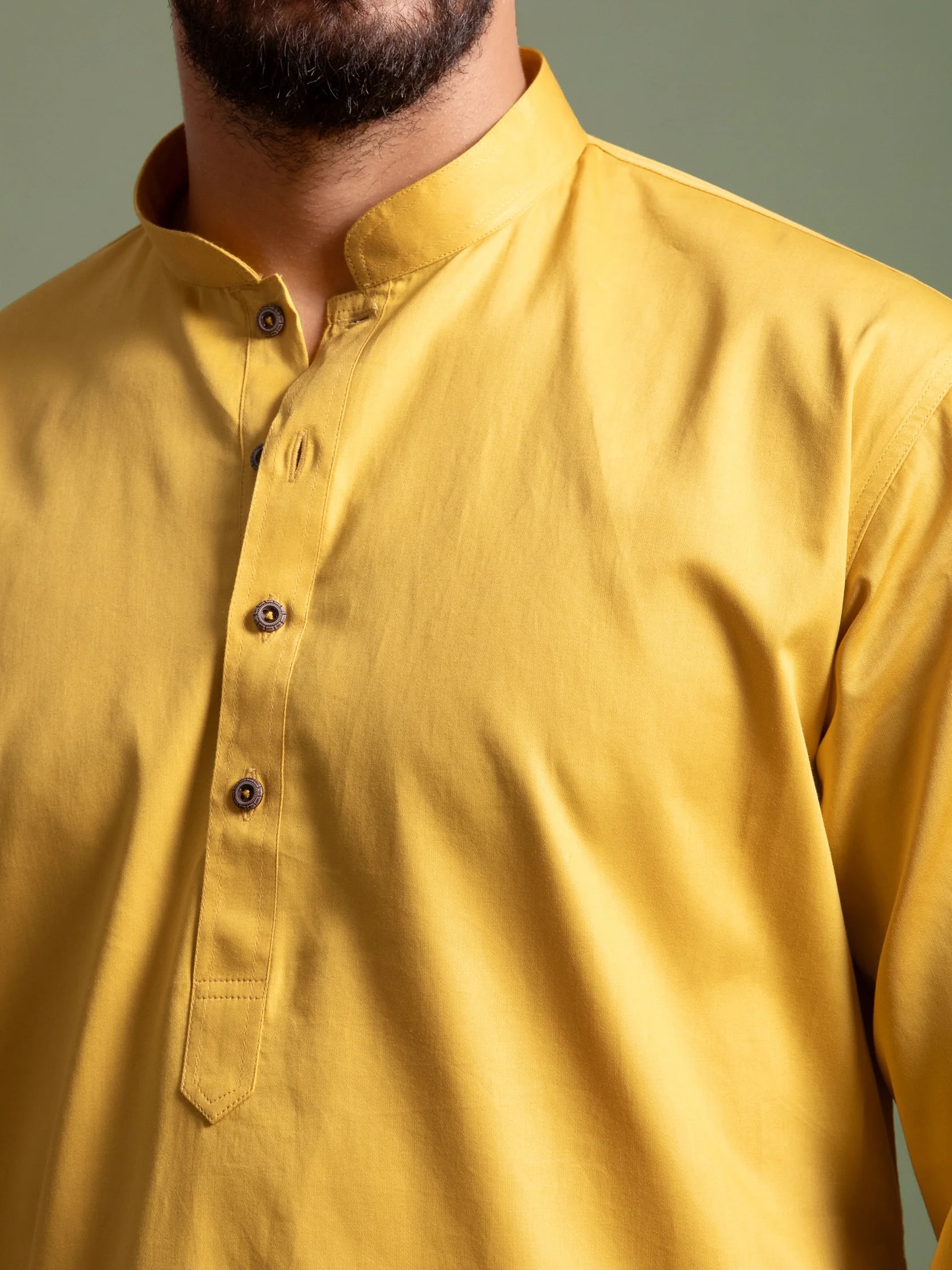 Yellow Plain Solid Kurta, product view
