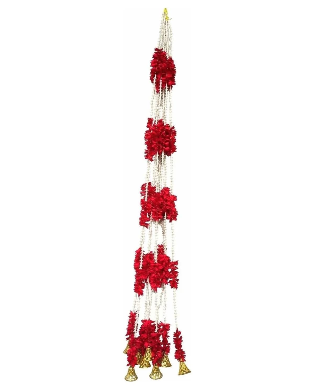 Red Flower Ladi With Gold Bells 1