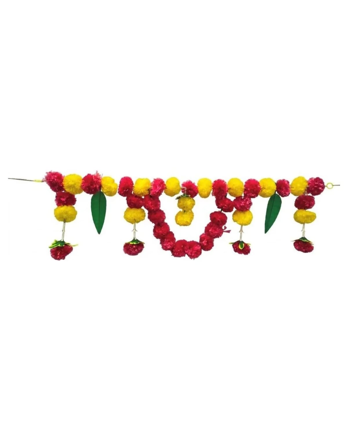 3 Ft Red-Yellow Pom-Pom Motif Toran 1