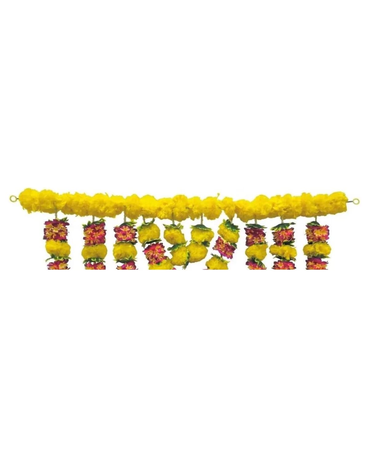 3 Ft Yellow Toran With Short Flower Drops 1