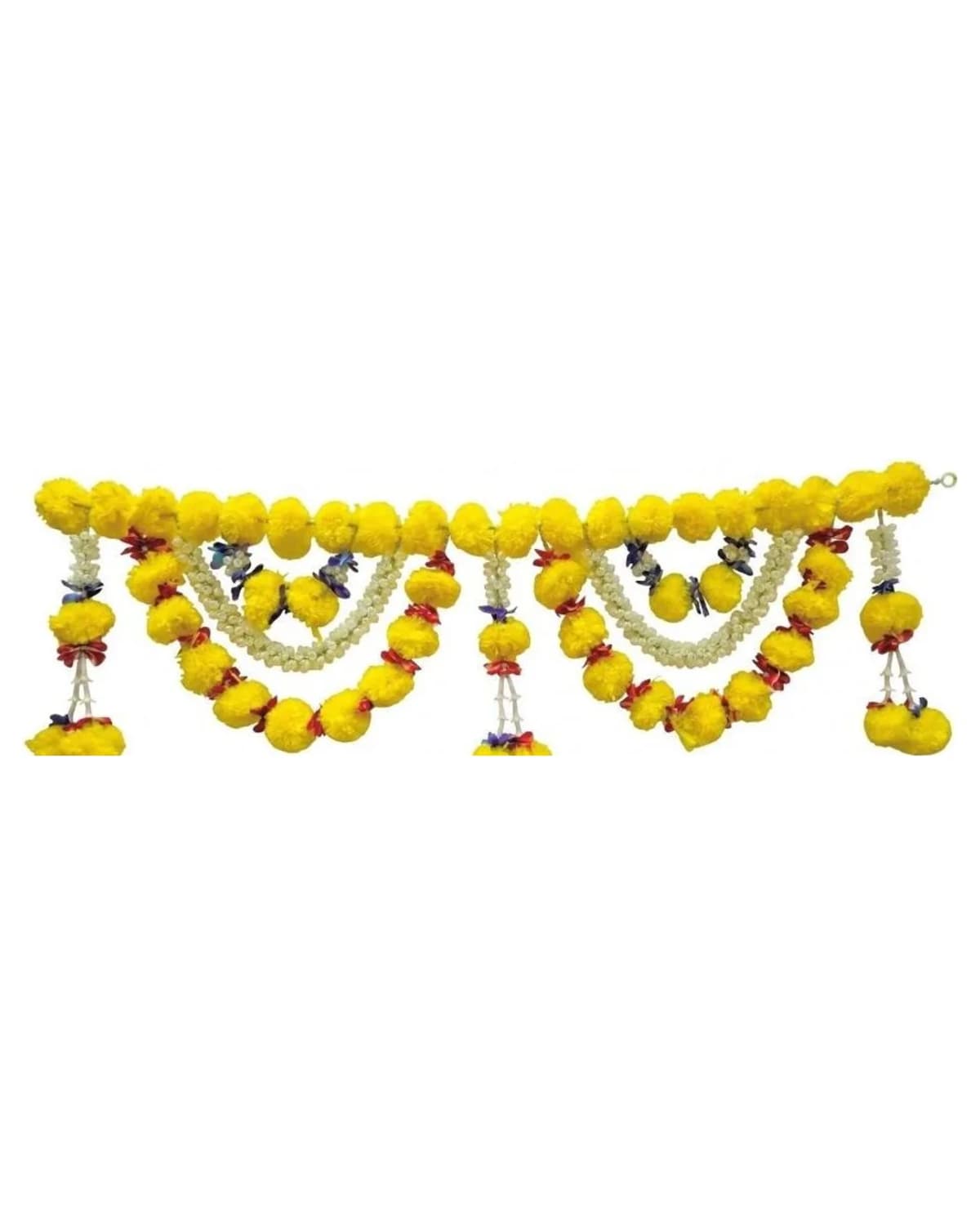 3 Ft Yellow & White Twin Garland Toran 1
