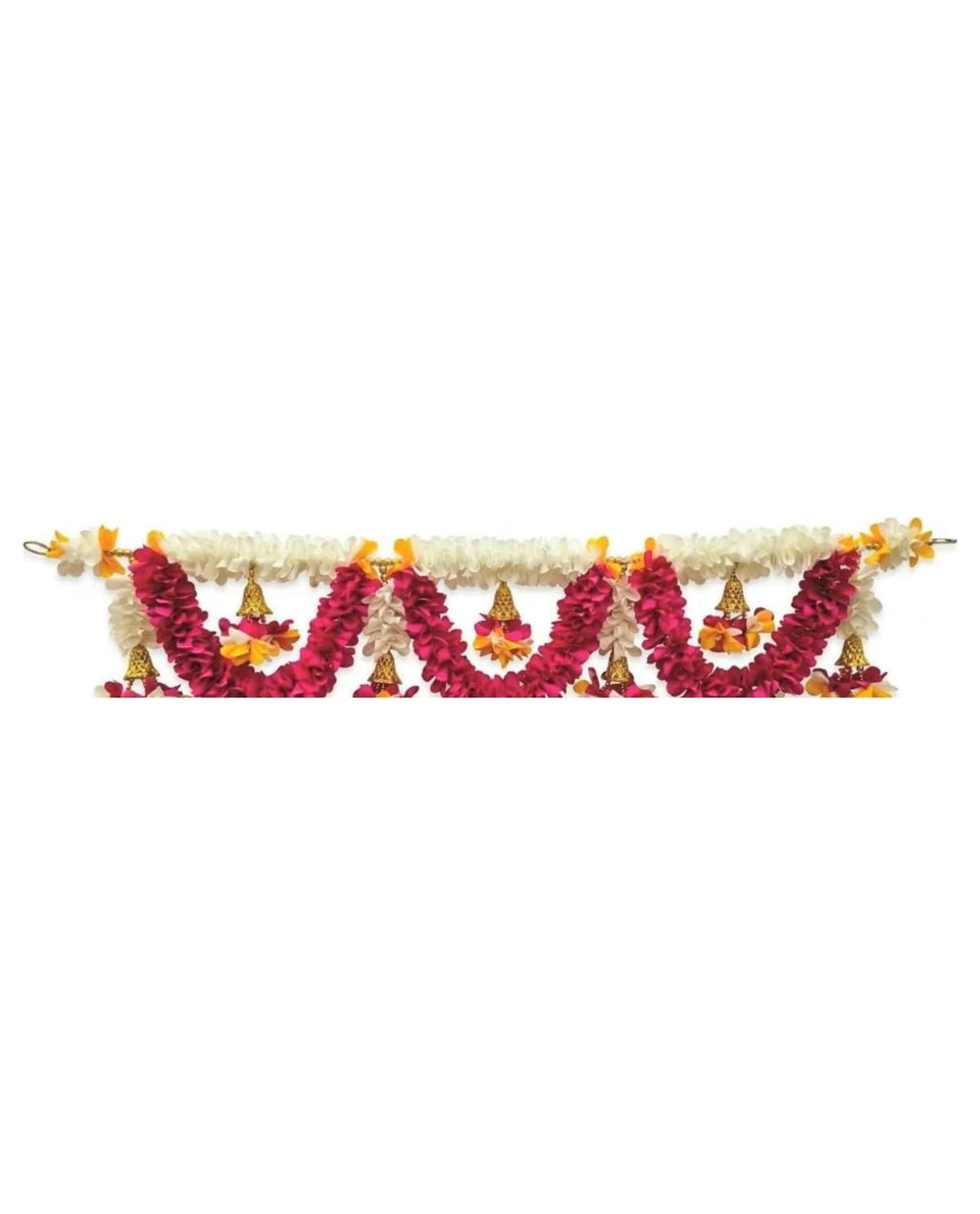 3 Ft Maroon Zigzag Toran With Bells 1
