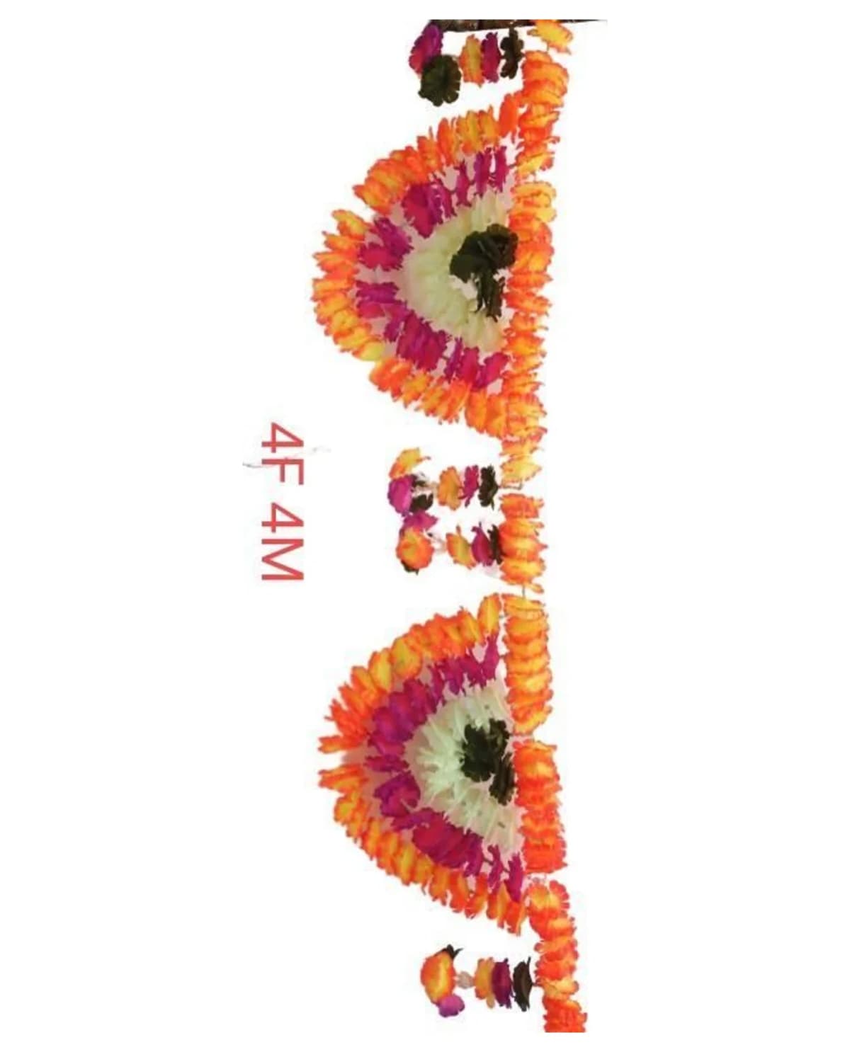 4 Ft Orange & Pink Arch Flower Toran 1