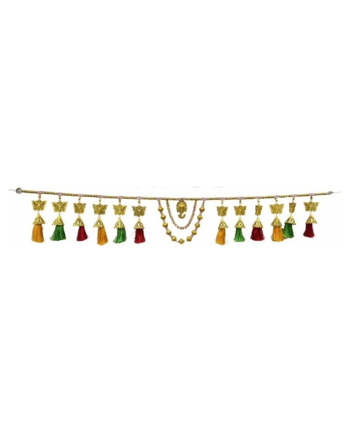 Gold Butterfly Toran With Bead Loop 1