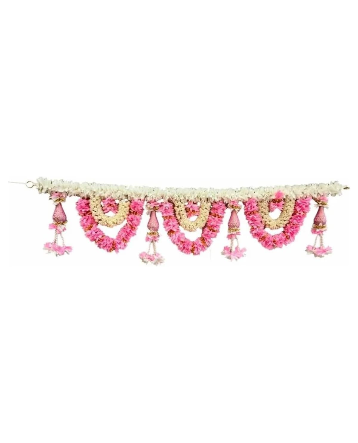 Pink & White Flower Garland Toran 1