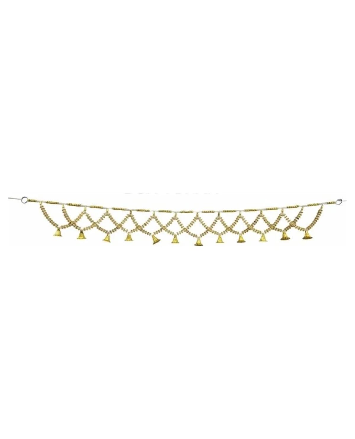 Gold Bead Criss-Cross Bell Toran 1