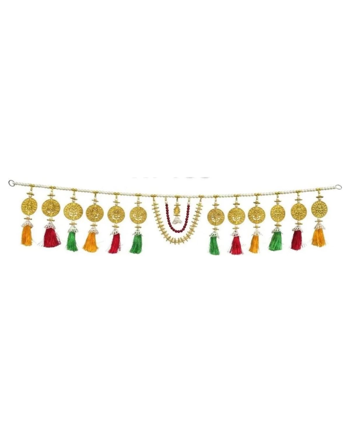 Gold Disc Multicolour Tassel Toran 1