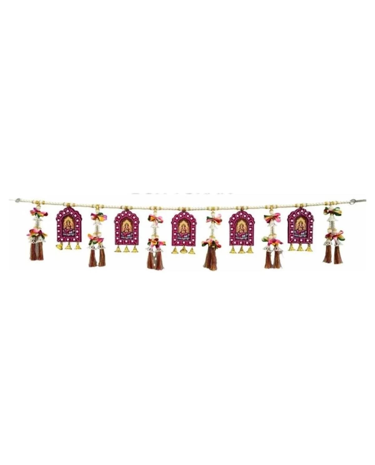 Magenta Deity Arch Brown Tassel Toran 1