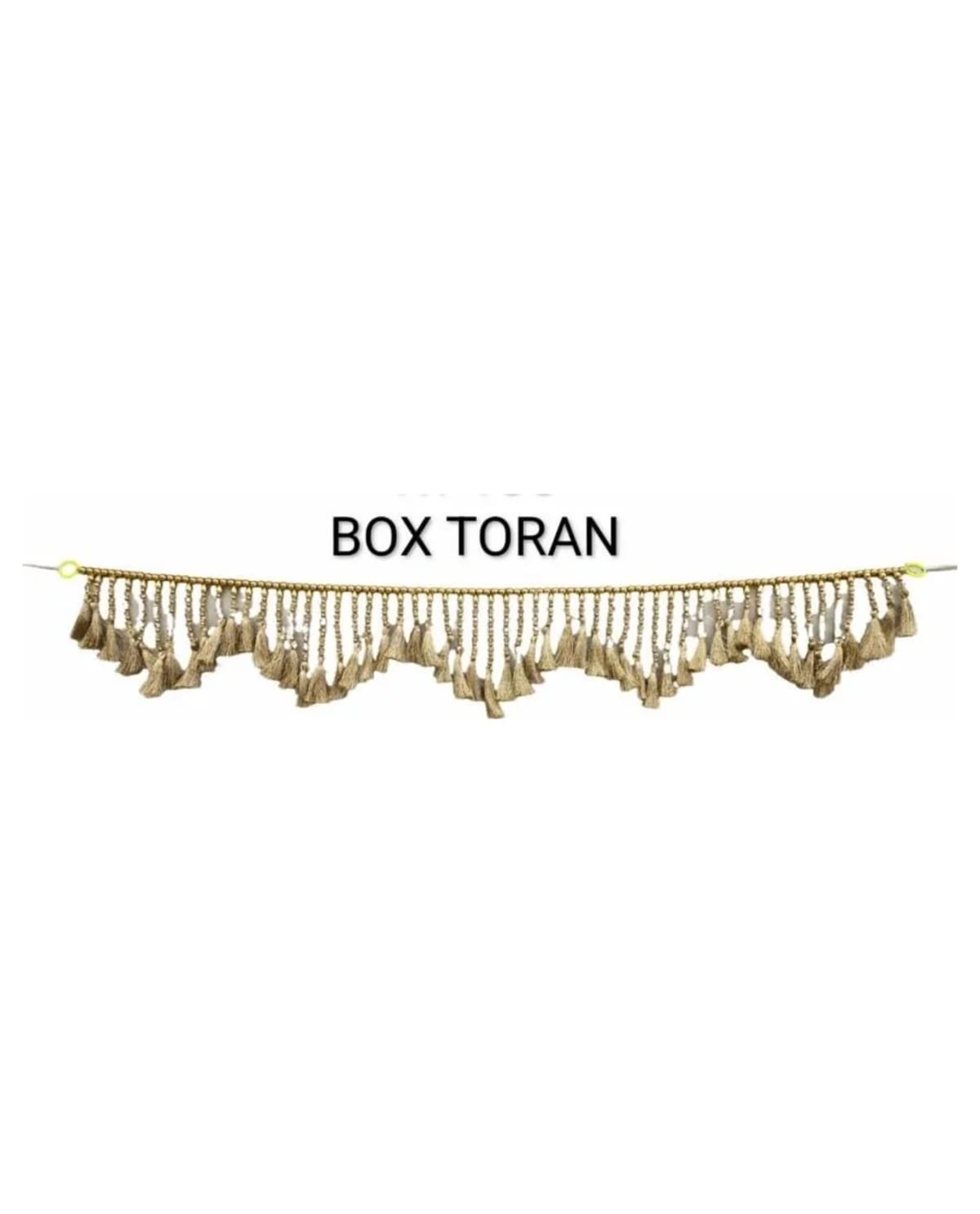 Dense Beige Tassel Scalloped Fringe Toran 1