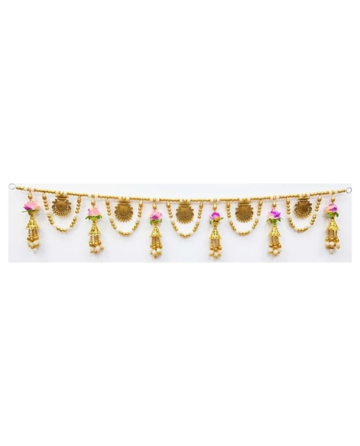 Gold Bead Swag Rose Bell Toran 1
