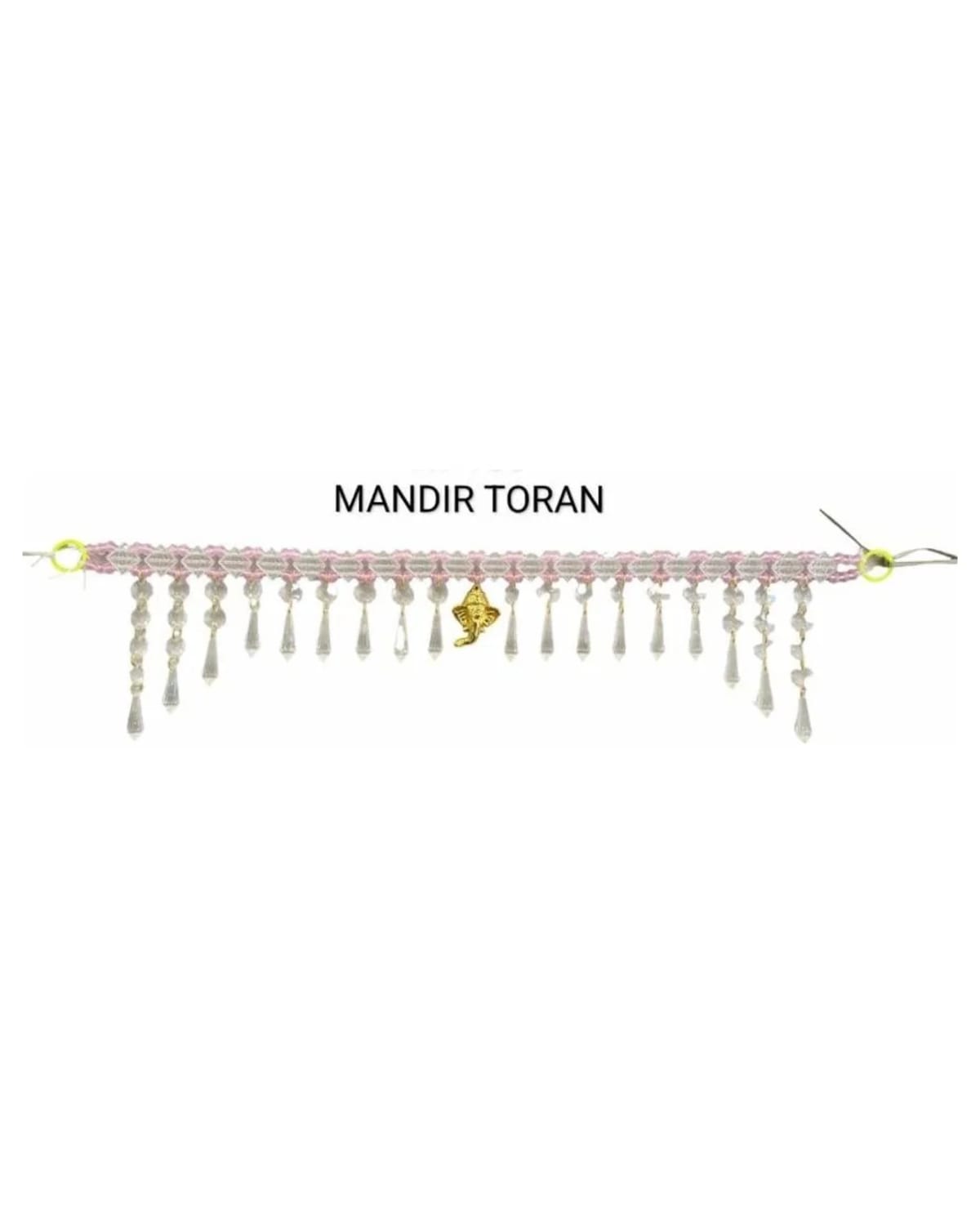 Pink Band Clear-Drop Ganesh Toran 1
