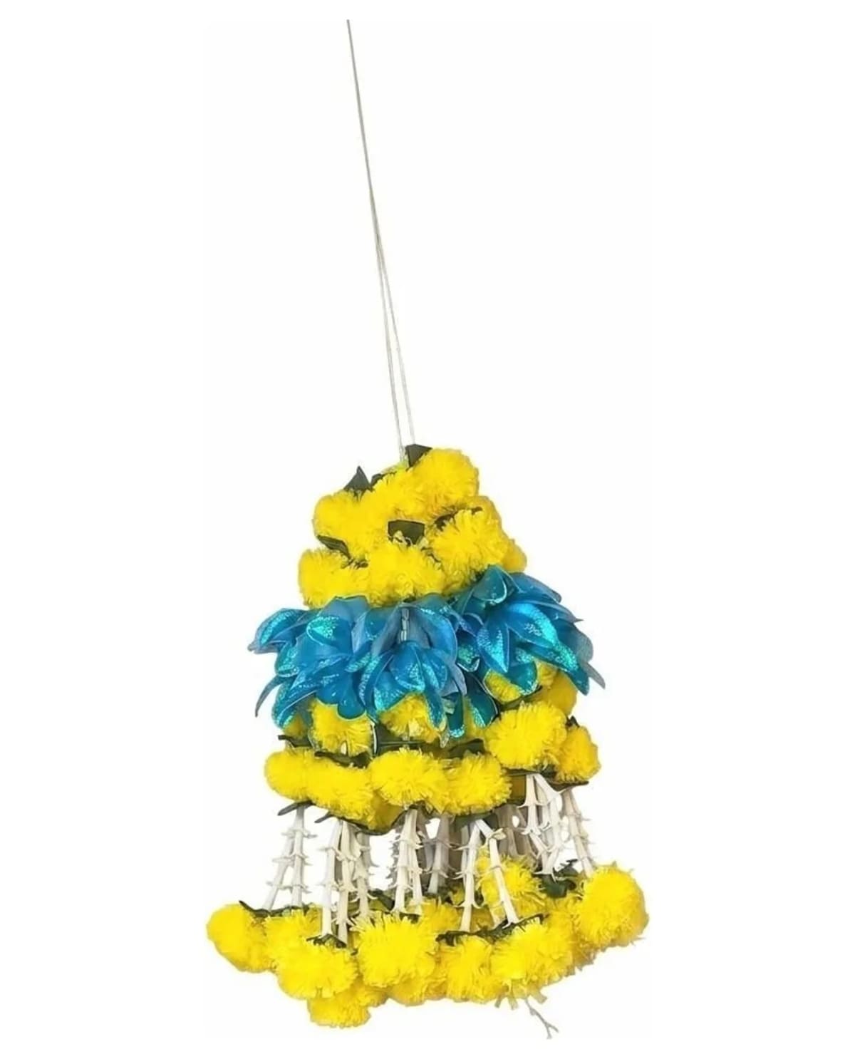 Yellow Marigold Ladi With Blue Flowers 1