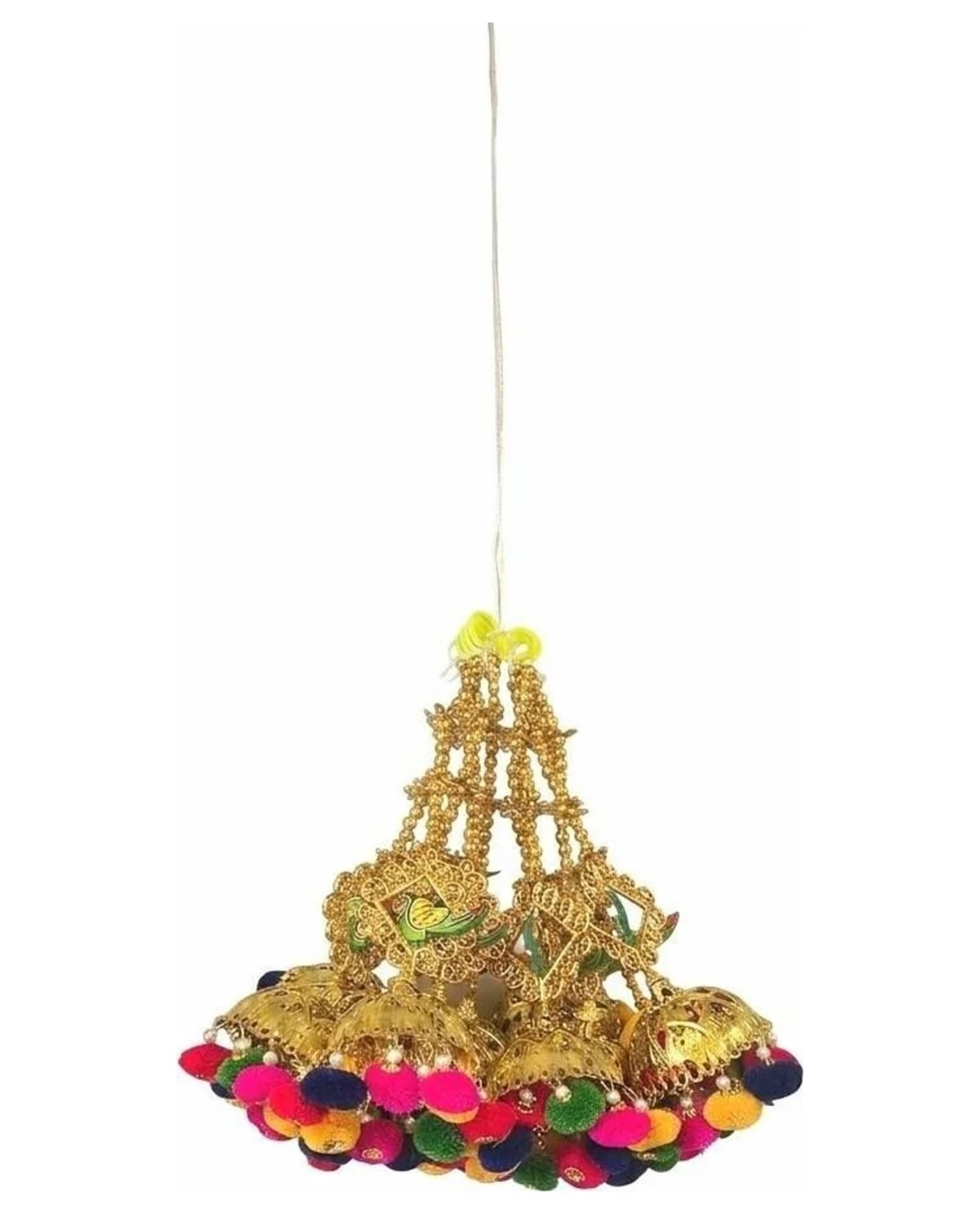 Gold Ladi With Colourful Pom-Poms 1