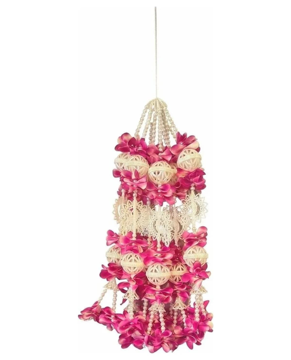Pink Flower Pearl Ball Ladi 1