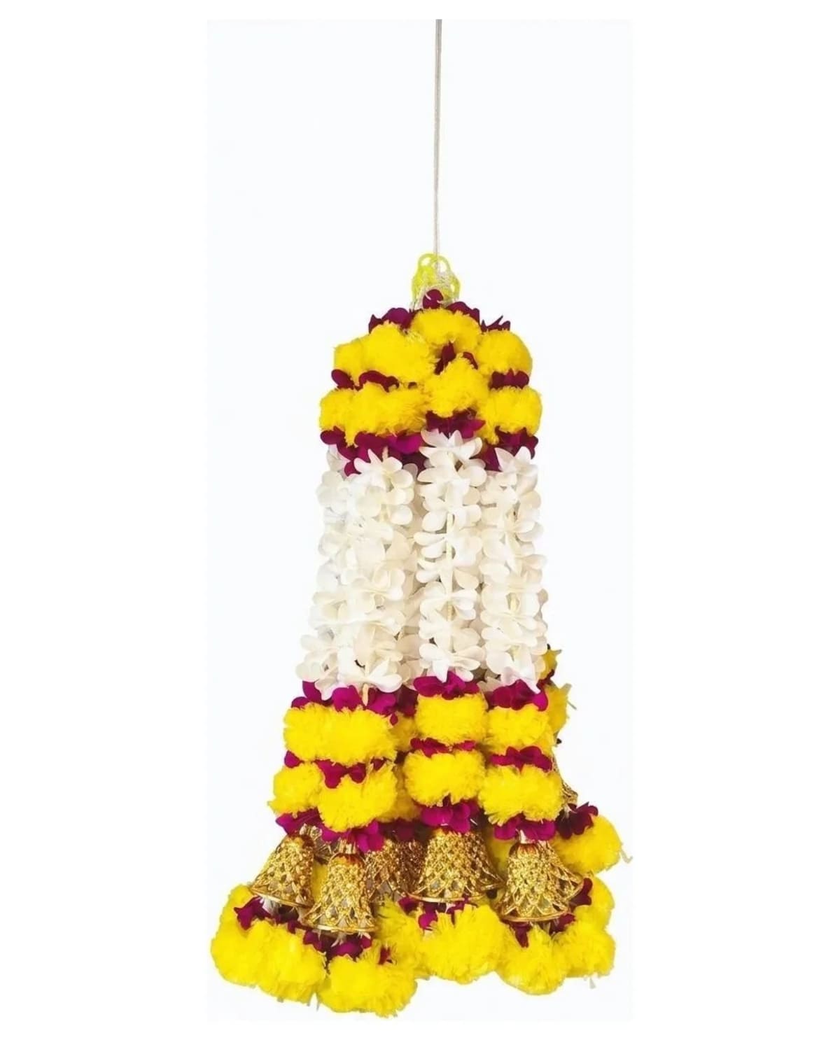 Yellow Marigold & White Flower Ladi 1