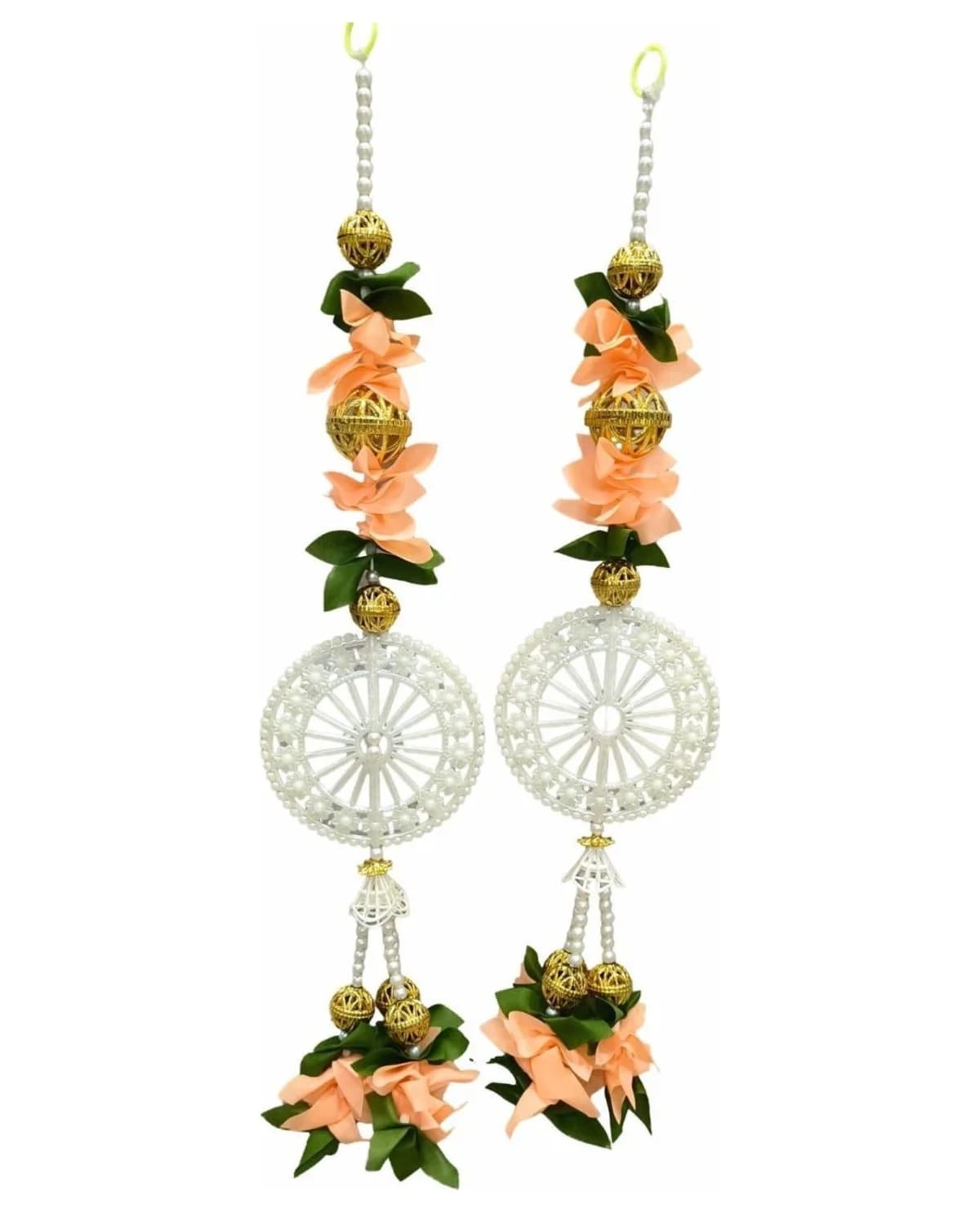 Peach Flower White Wheel Door Hanging 1