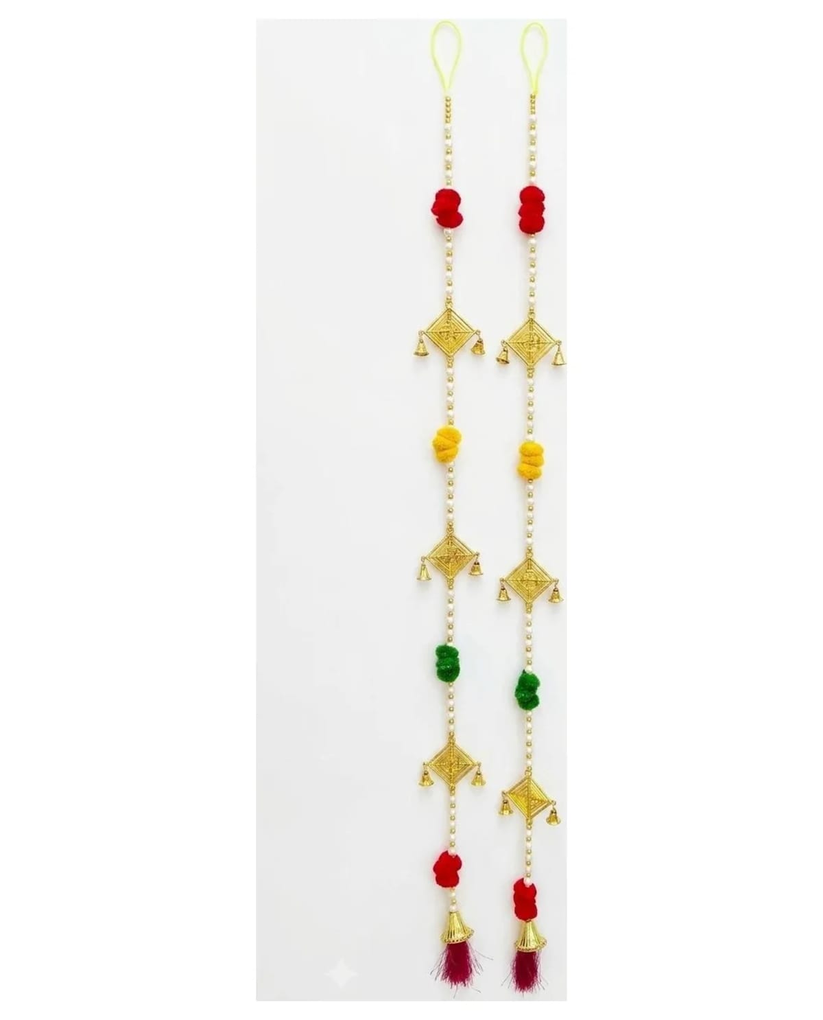 Gold Bell Red-Green Bead Hanging 1