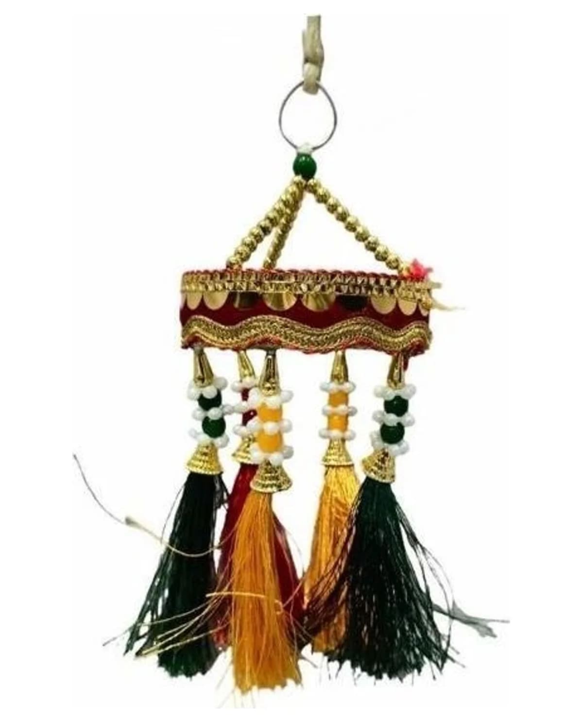 Maroon Top Multicolour Tassel Jhoomer 1