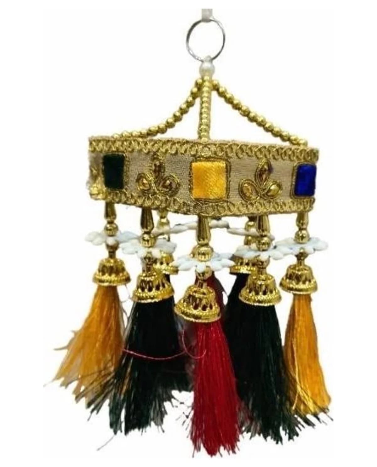 Gold Frame Rainbow Tassel Jhoomer 1
