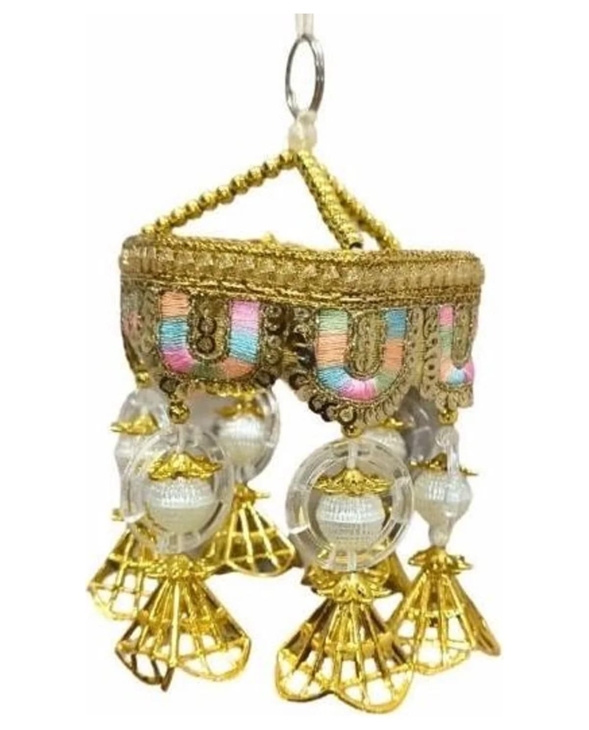 Pastel Border Gold Cage Bell Jhoomer 1