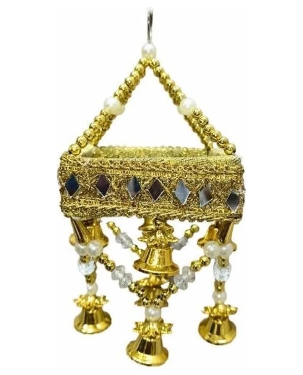 Gold Mirror-Work Bell Jhoomer 1