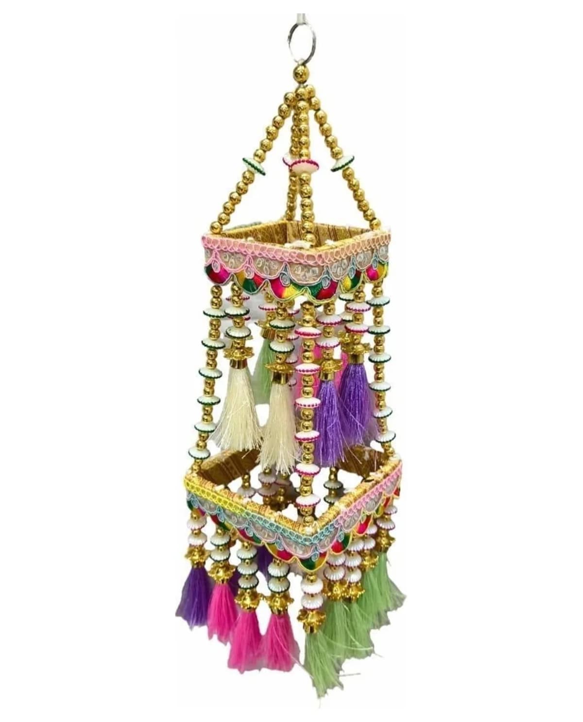 Tall Pink & Purple Tassel Jhoomer 1