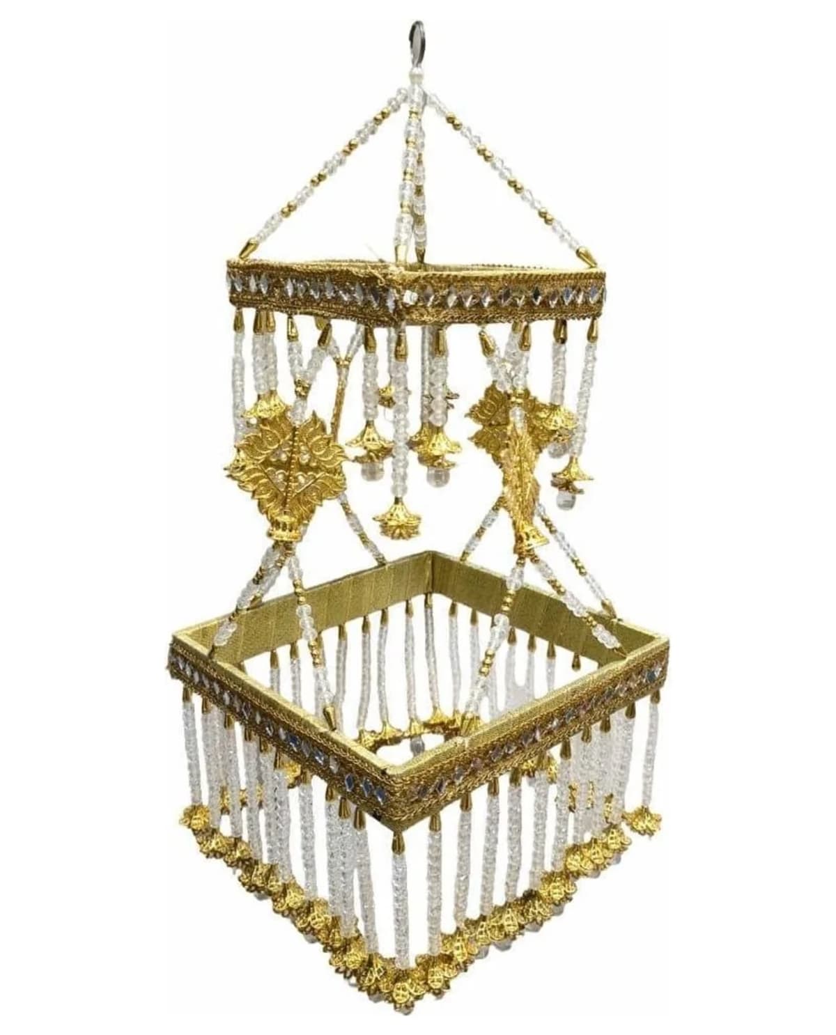 Pearl Fringe Square Frame Jhoomer 1