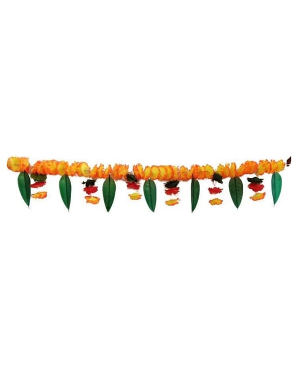 3 Ft Orange Flower Leaf Toran