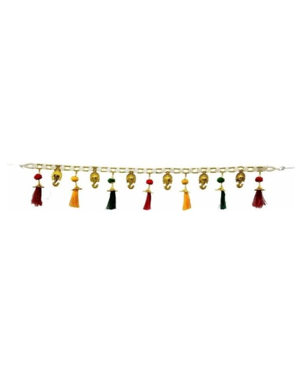 Gold Link-Chain Toran With Alternating Tassels