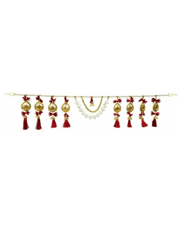 Gold Medallion Toran With Pearl Loop