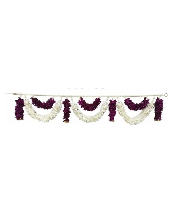 White & Purple Flower Garland Toran