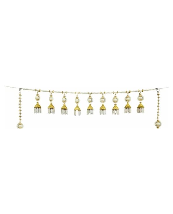 Pearl Ball Gold-Bell Side-Drop Toran