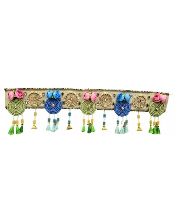 Green & Blue Coil Rosette Toran