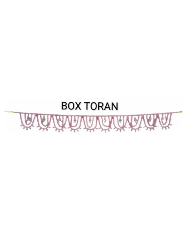 Pink Bead Loop Fringe Toran